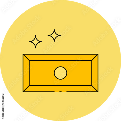 Gold bar single icon vector illustration