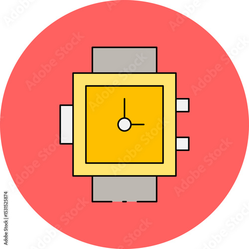 Gold watch single icon vector illustration