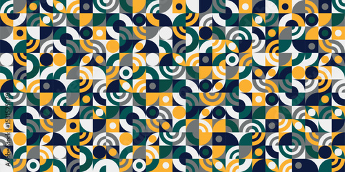 Set of 2 different abstract Bauhaus elements, modern geometric shapes in a minimalist style on a white background - Vector illustration