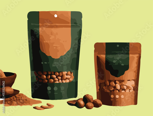 illustration of a paper pakaging Paper Packaging Clipart  Eco-Friendly Bean Bag Design