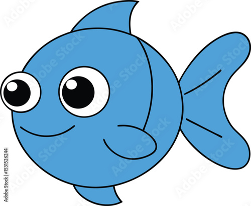 bouncer bill   cartoon fish on white background   .eps
