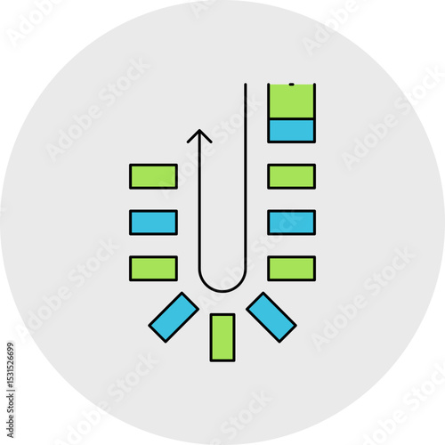 U turn game single icon vector illustration