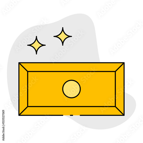 Gold bar single icon vector illustration
