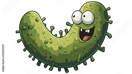 Colorful Cartoon Germ Bacteria Vector Illustration
