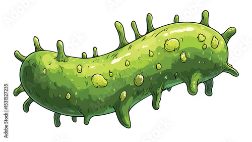 Colorful Cartoon Germ Bacteria Vector Illustration for Science Education and Medical Concepts
