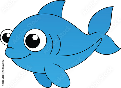 flick flicker   cartoon fish on white background  .eps