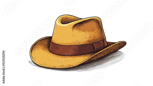 Stylish Fedora Hat Line Icon Vector Illustration