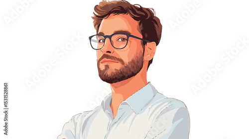 Professional Male Teacher Vector Isolated Illustration for Educational Designs