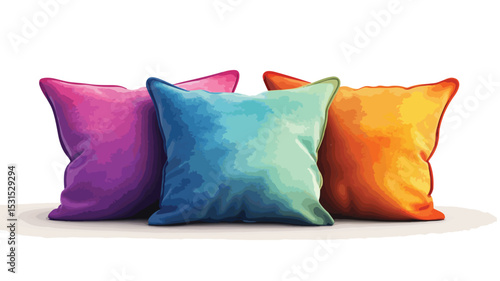 Soft Pillow Vector Illustration Isolated on White Background for Interior Design Concepts