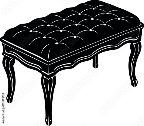 Padded Accent Bench Shallotte On White Background