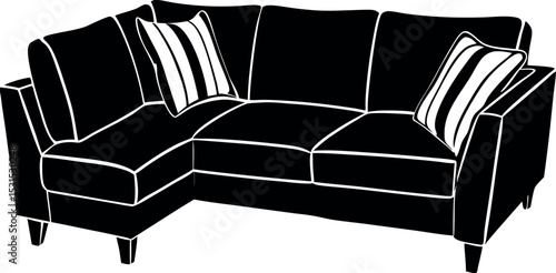 Soft Corner Sofa Set Shallotte On White Background