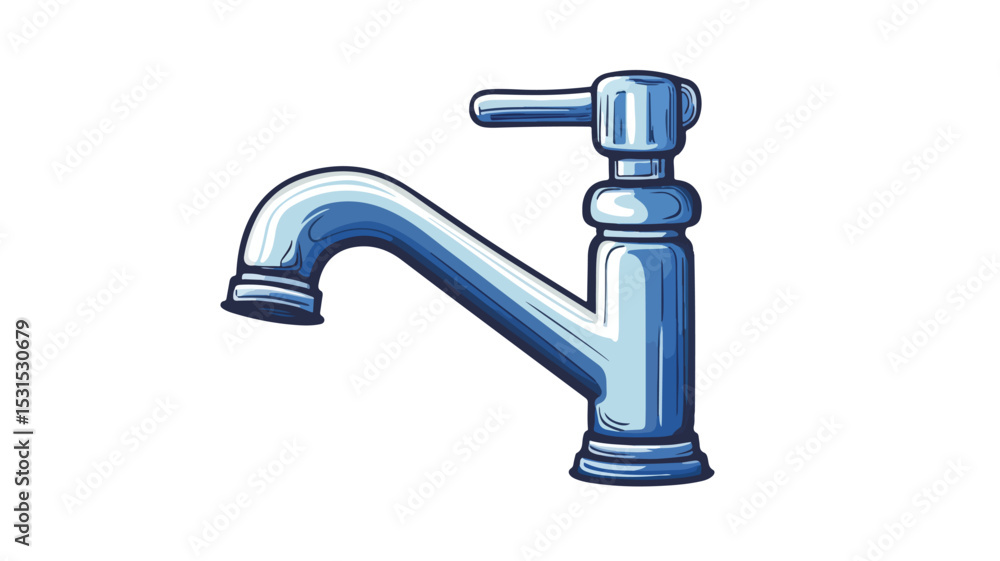 Modern Water Tap Vector Illustration Isolated on White Background Modern Water Tap Vector Illustration Isolated on White Background