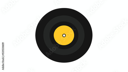 Vinyl Record Icon Vector Illustration for Music Enthusiasts and Retro Designs