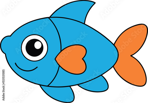 tango tetra   cartoon fish on white background   f.eps