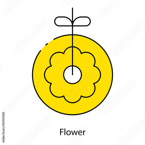 Flower single icon vector illustration