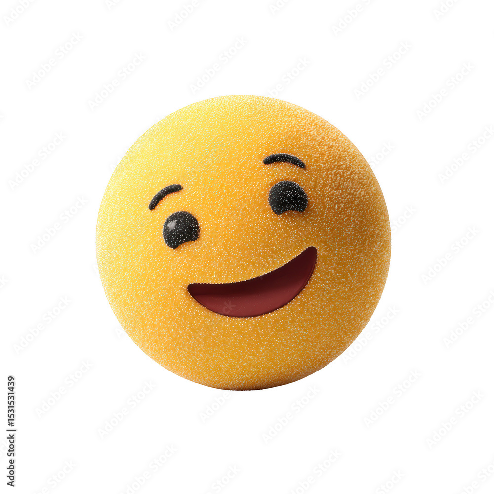 Fototapeta premium Happy yellow emoji die cut no bg png for happiness decoration purpose.