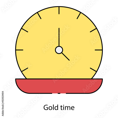 Gold time single icon vector illustration