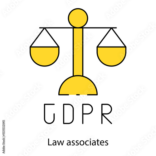 Law associates single icon vector illustration