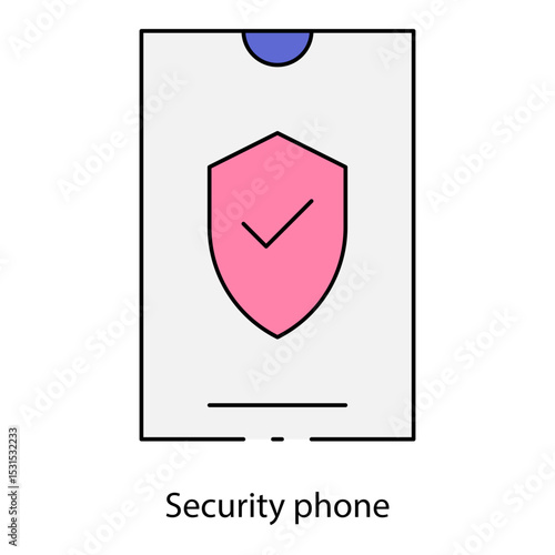 Security phone single icon vector illustration