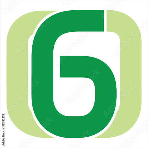 Clean and Modern Number Six Logo Design