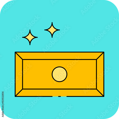Gold bar single icon vector illustration