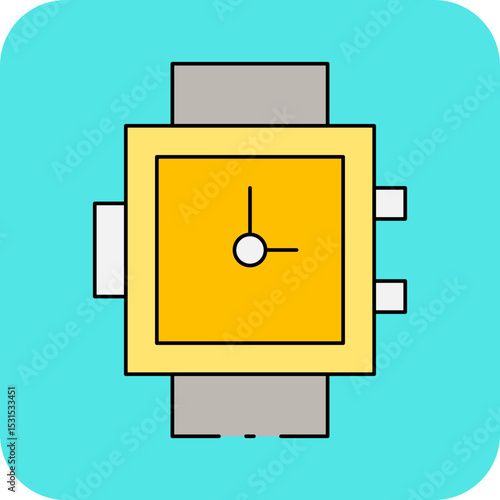 Gold watch single icon vector illustration