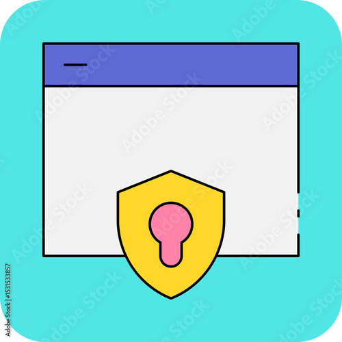Website security single icon vector illustration
