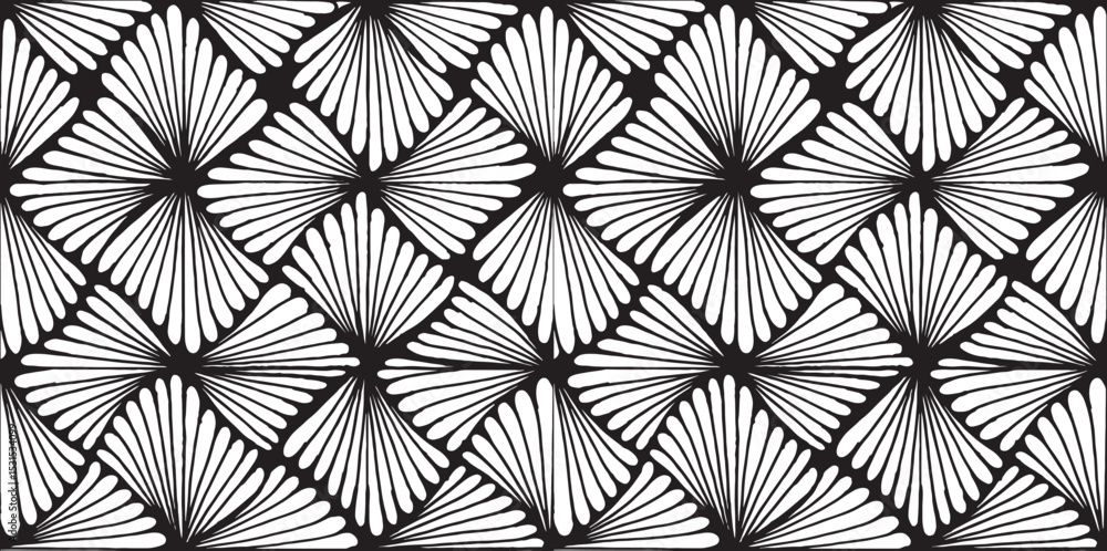 floral geometric pattern. Tileable, repeating black and white background. Texture vector. floral geometric pattern. Tileable, repeating black and white background. Texture vector.