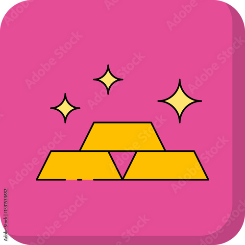 Gold bars single icon vector illustration