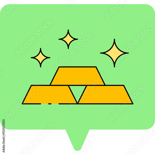 Gold bars single icon vector illustration