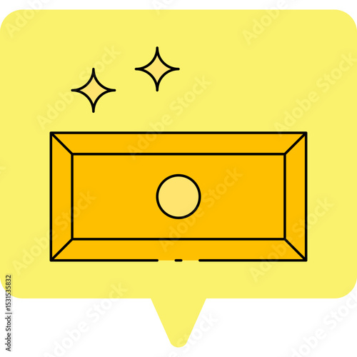 Gold bar single icon vector illustration