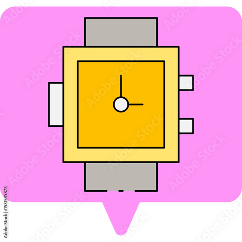 Gold watch single icon vector illustration