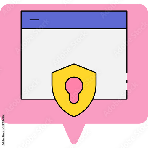 Website security single icon vector illustration