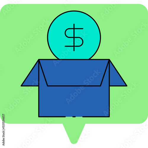 Coin box single icon vector illustration