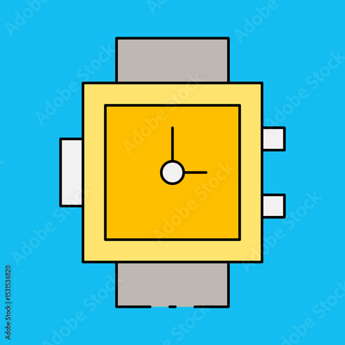 Gold watch single icon vector illustration