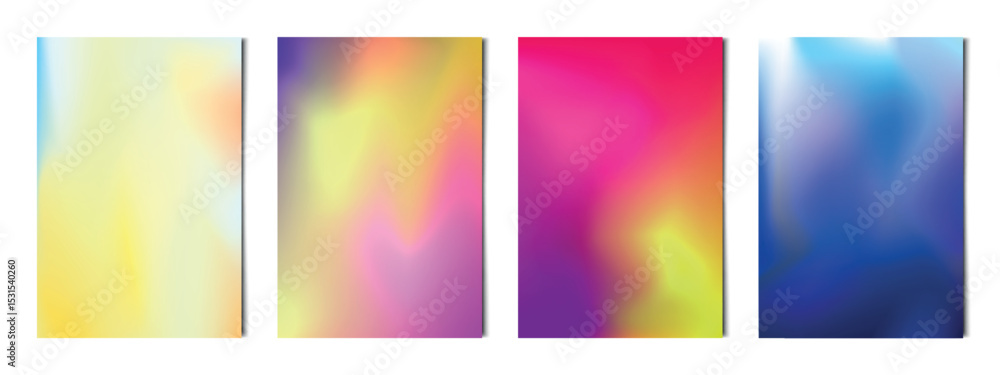 Set 4 pcs. abstract multicolor gradients, business background postcard for advertising, web background - Vector illustration Set 4 pcs. abstract multicolor gradients, business background postcard for advertising, web background - Vector illustration