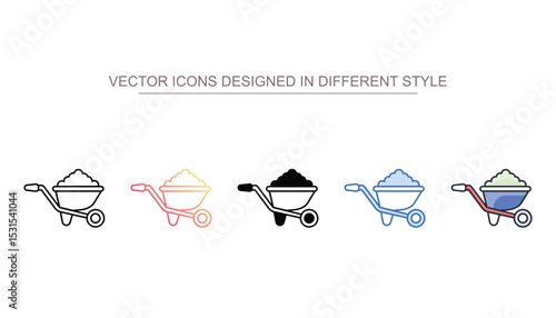 Garden Cart icon design with white background stock illustration