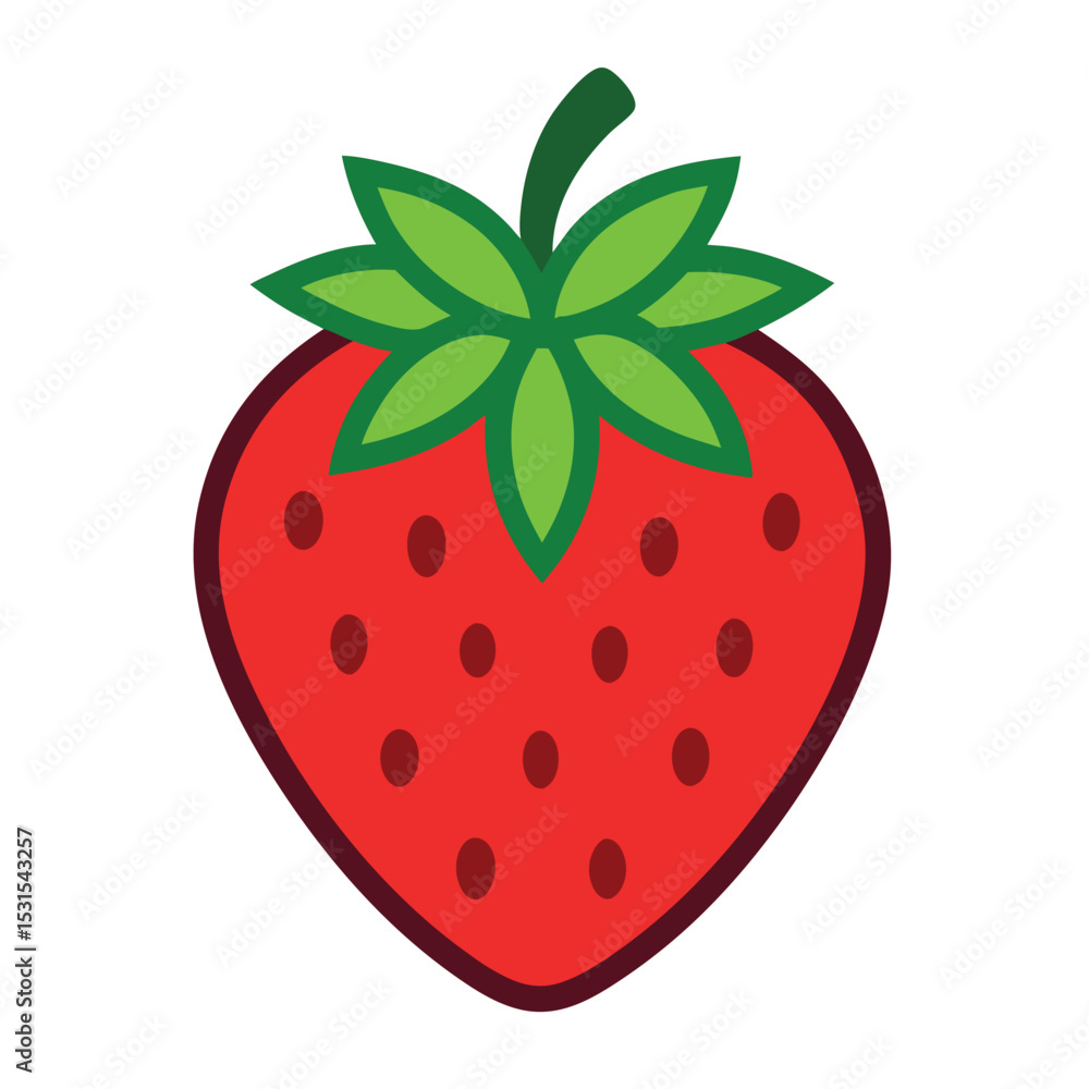 Obraz premium Strawberry line art vector Icon