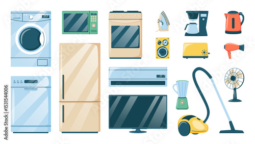 Collection of Household Electronic Appliances.