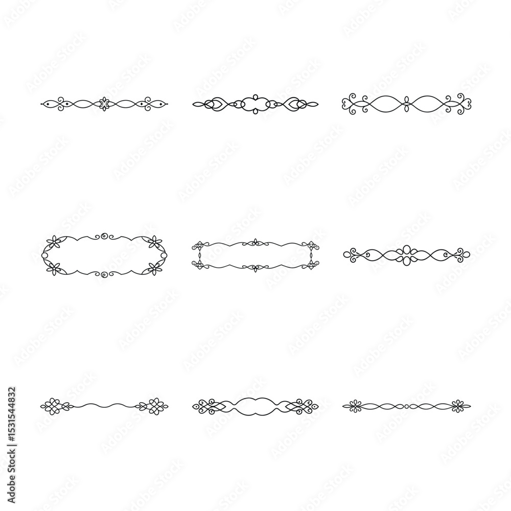 Fototapeta premium Decorative Border and Frame Vector Set