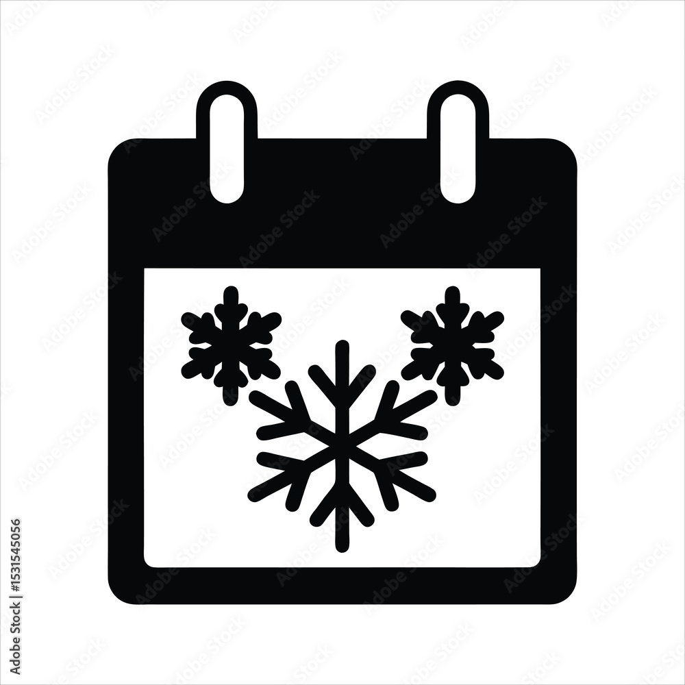 Snowflake Winter Date Icon Vector Design Snowflake Winter Date Icon Vector Design