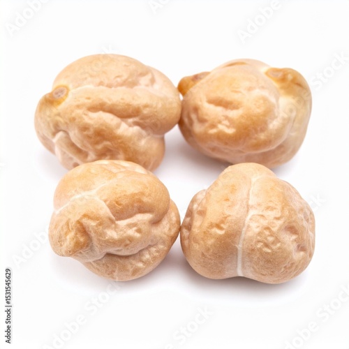 Wallpaper Mural Chickpeas on Isolated White Background – Cream-Colored Garbanzo Beans with Textured Surface and Soft Shadow Effect Torontodigital.ca