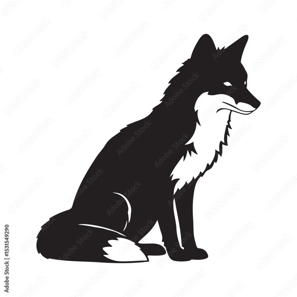 Obraz premium silhouette fox vector illustration