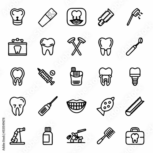 Dental care clinic equipment and tools vector illustration for dentist and orthodontist professional use
