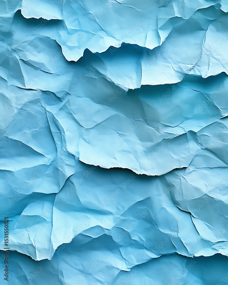 Fototapeta premium Crumpled light-blue paper texture