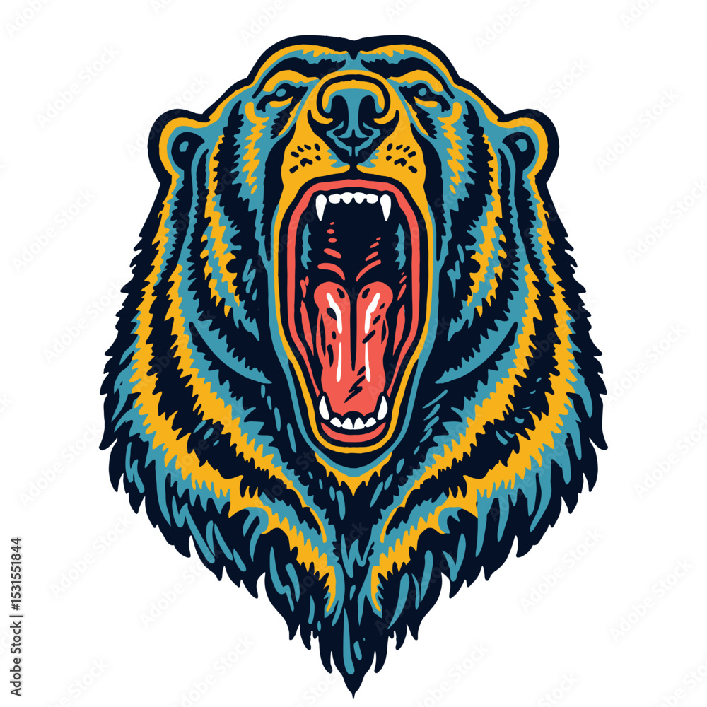 Obraz premium bear head mascot vintage illustration