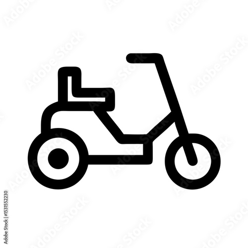 Drift Trike Outline Icon – Three Wheel Tricycle Vector:
Simple outline icon of a drift trike, ideal for children’s toys, fun vehicles, and outdoor recreation themes.