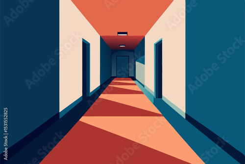 corridor in the red house