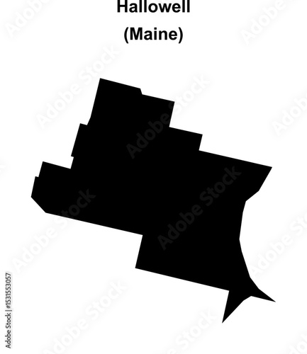 Hallowell (Maine) blank outline map