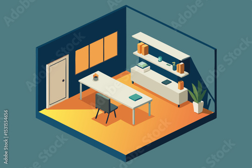 vector illustration of a room with a window